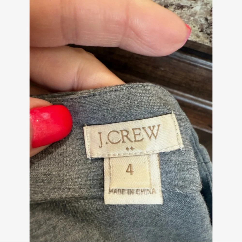J. Crew Gray and Black Midi Dress